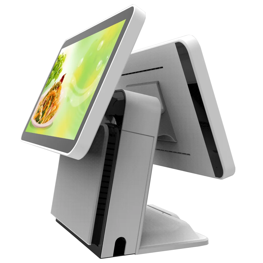 OEM Dual Screen  All In One 15 Inch Capacitive Touch Screen POS System