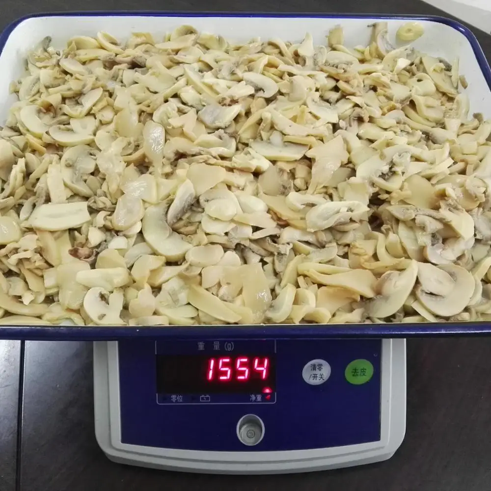 champions mushroom in jar, fresh canned mushroom pieces, canned king oyster mushroom