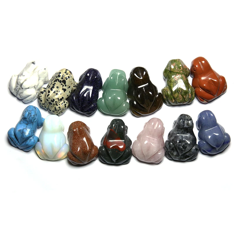 wholesale handcarved clear crystal stone small size frog for home decoration