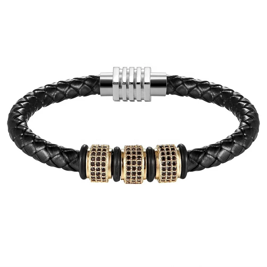 Fashion Brand Luxury Genuine Leather Bracelet Men Women Trendy Knight Courage Charm Couple Bracelets Stainless Steel Bracelets