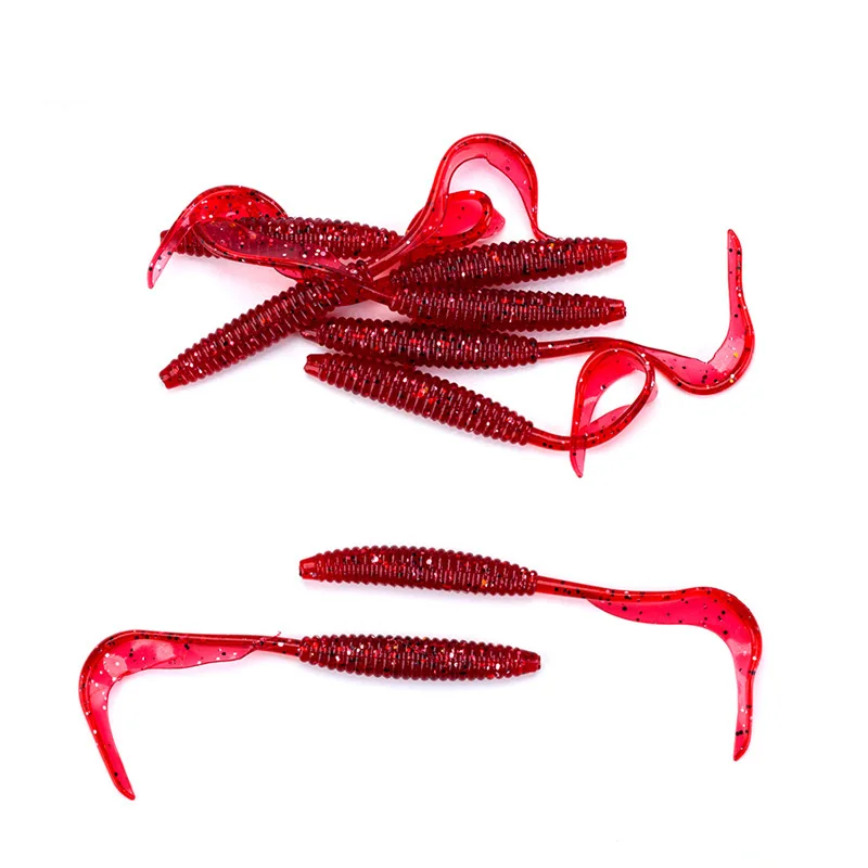 9.5cm single long tail soft maggot grub lure worm silicone fishing bait lure