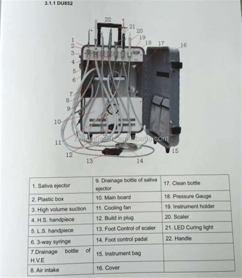 Medical equipment DU-852 portable dental chairs for sale dental chair