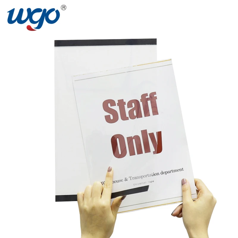 Restickable Residue Free Self Adhesive PVC Pocket Sheet For A4 A5 On Any Smooth Surface