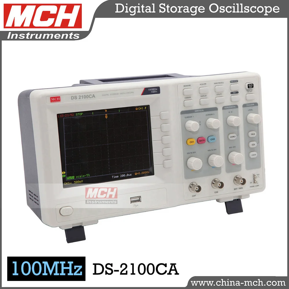 DS-2100CA цифровой осциллограф, 2 канала, цветной дисплей 1Gs / с выборки цифрового осциллографа