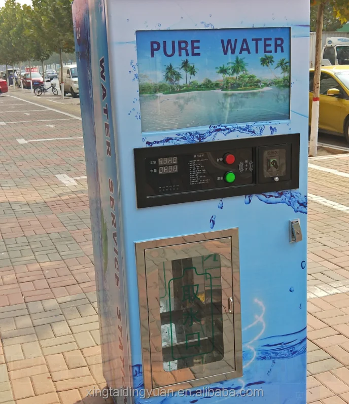 Very popular alkaline water vending machine IC card coin paper money to get pure drinking water in 24hr