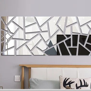 eco friendly custom design self adhesive vinyl mirror stickers to decorate mirror