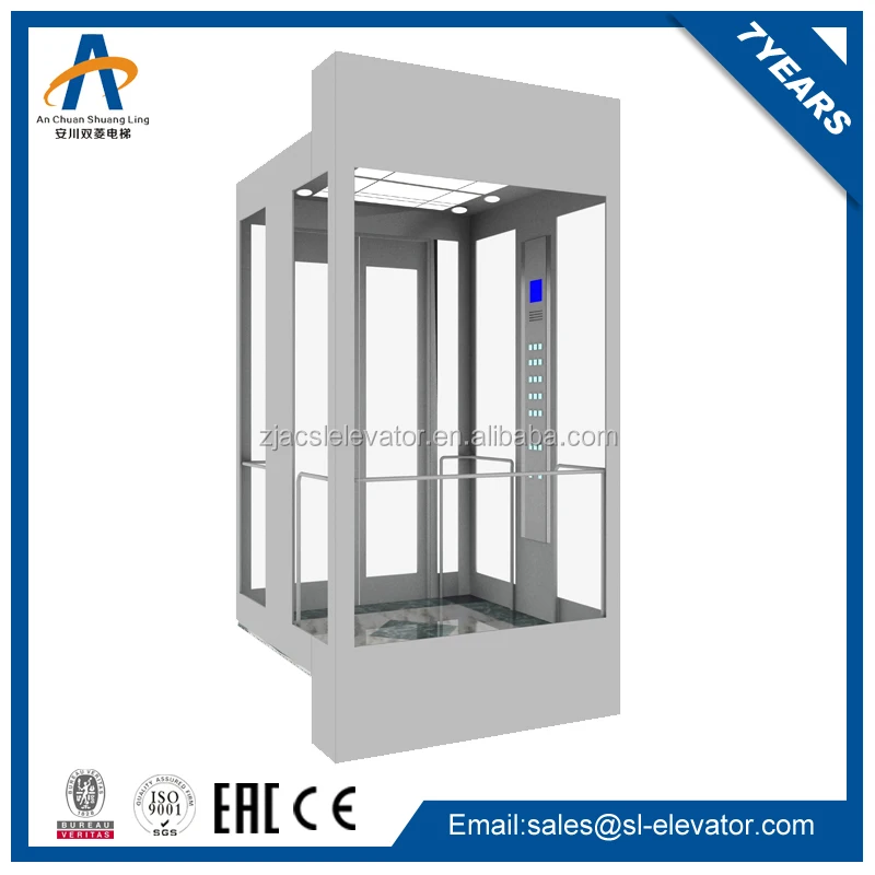 Small auto passenger  panoramic glass elevator for home lift