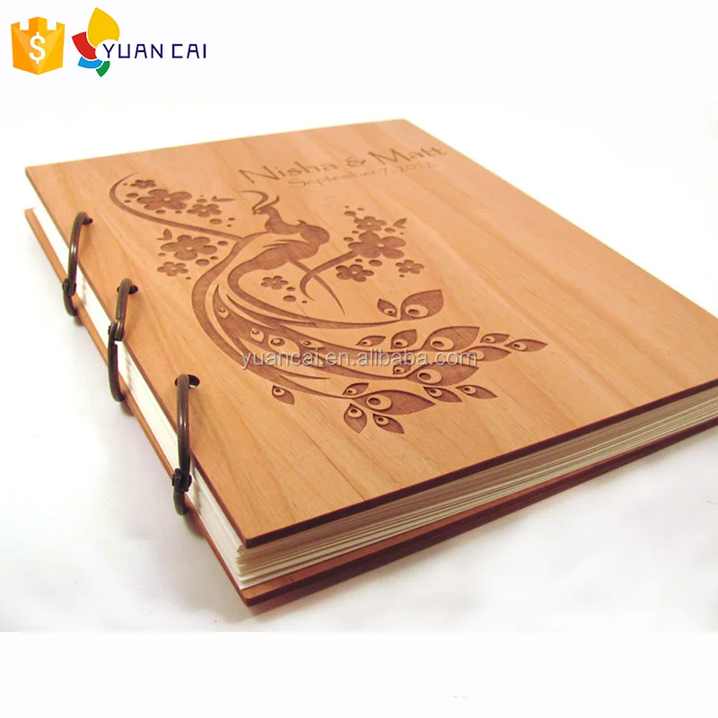 Custom logo new design plywood book cover wooden book Commemorative book