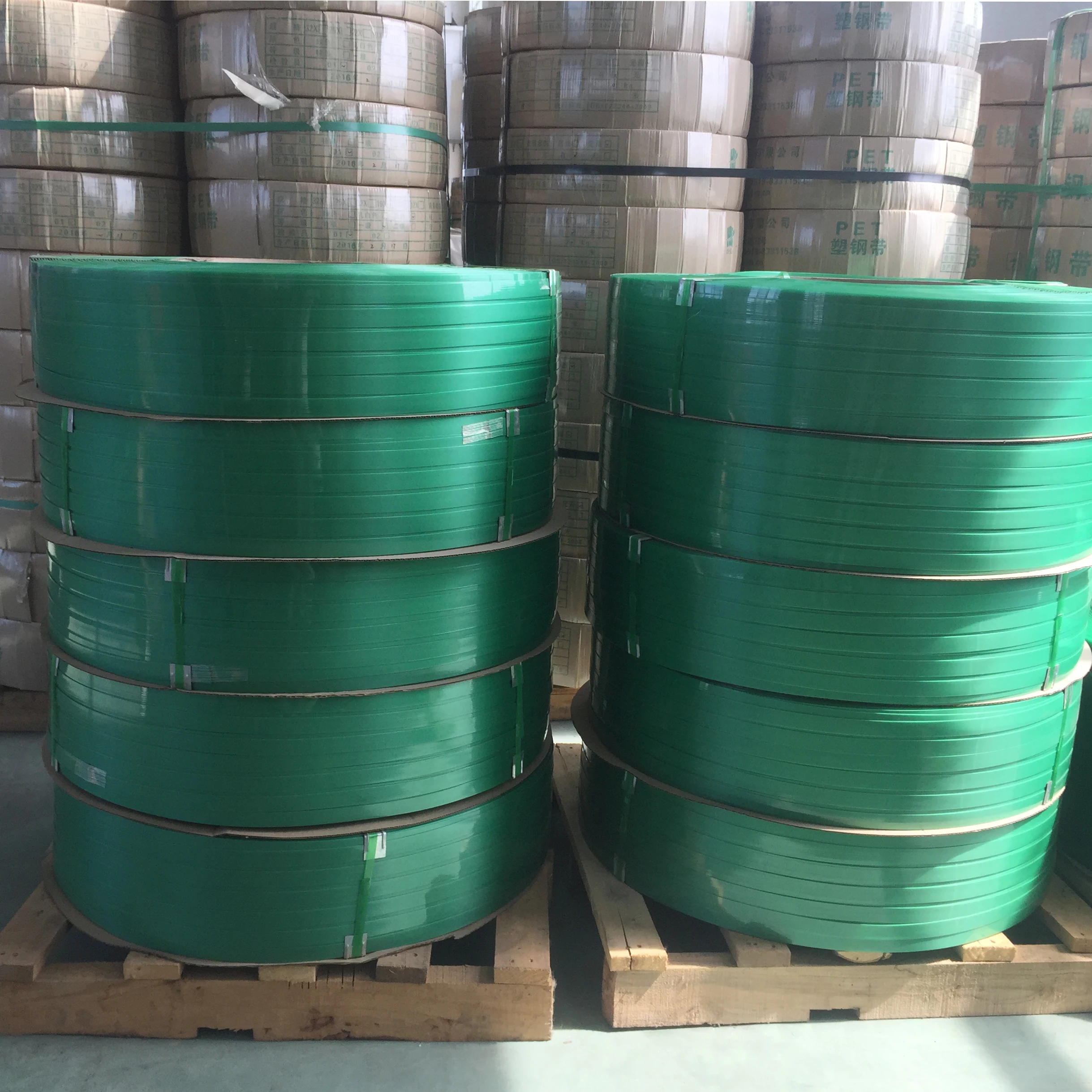 High Tension Strength Polyester Packing tape Strap Green Plastic PET Strap PET belt Strapping plastic tape
