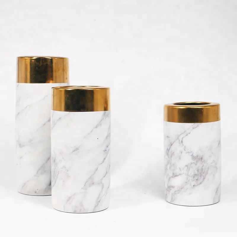 
Jingdezhen modern ceramic table flower vase with marbling color for home hotel office decoration porcelain 