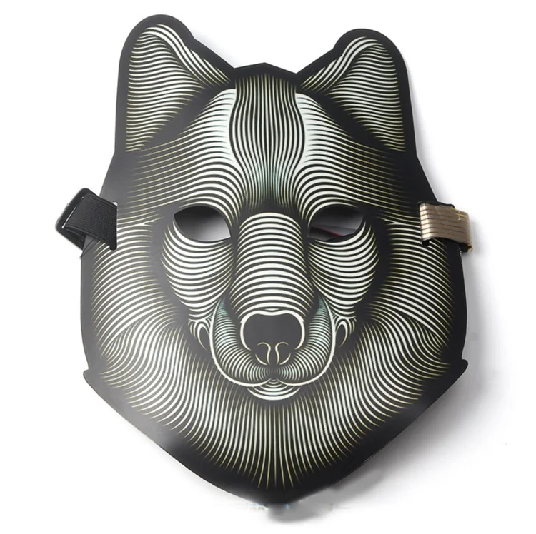 T-worthy Light Up Cool Masquerade Event Party Sound Activated LED EL Panel Mask