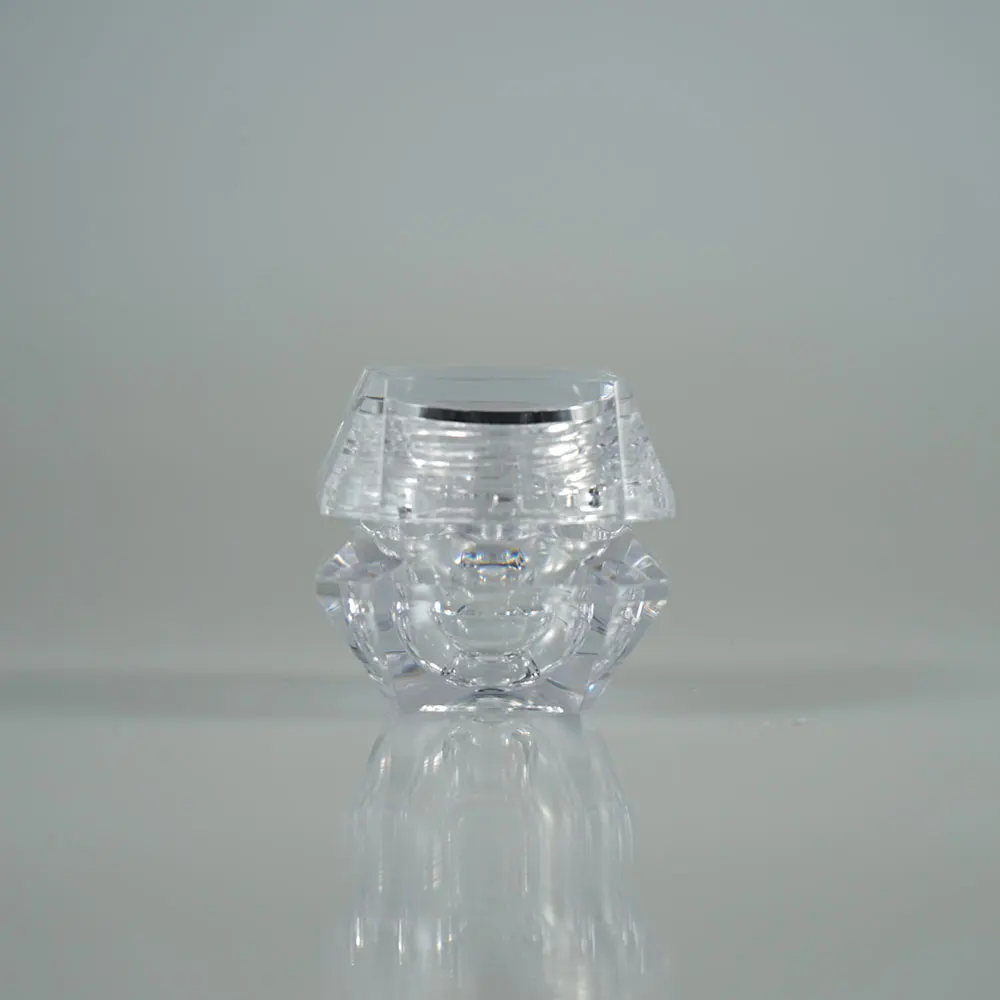 
Transparent diamond 3g plastic mini cosmetic packaging / blush jar / nail gel container 