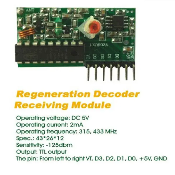 433MHz Rf Wireless receiver and transmitter Remote Controller for car parking door access control system