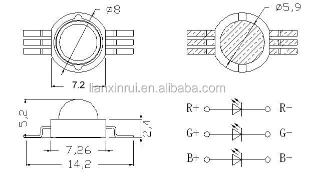 Wholesale 3W 1W 9w  6pin RGB High Power led Chip for stage light