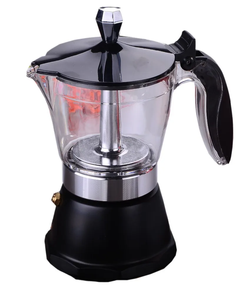 Mini manual espresso press coffee maker for stove and gas use with diamond knob