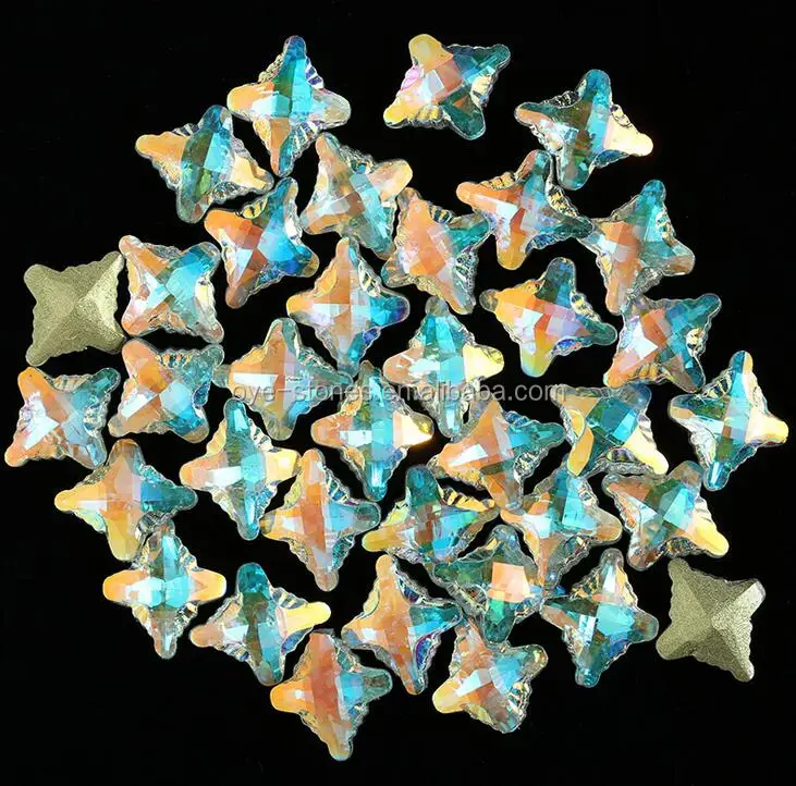 
Factory direct sales excellent quality crystal ab cross shaped glass stones 