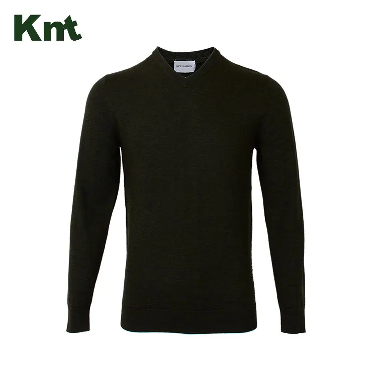 Высококачественный вязаный пуловер, мужские хлопковые свитера с V-образным вырезом для мужчин