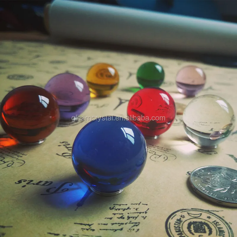 Seven Color Glass Ballwith hole, High quality solid Crystal Ball