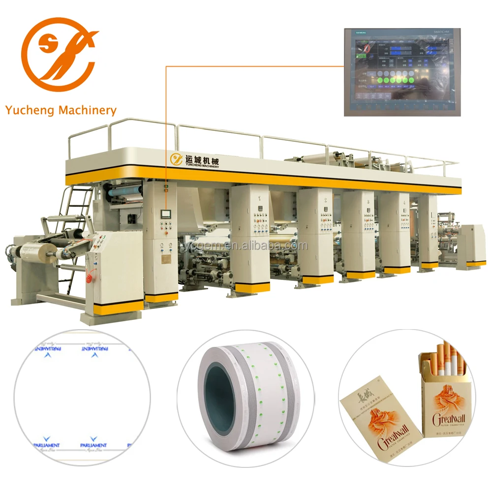 600mm Gravure Printing Machine 180m/min Rotogravure Press 5 Color Intaglio Printing Press for Cigarette Paper
