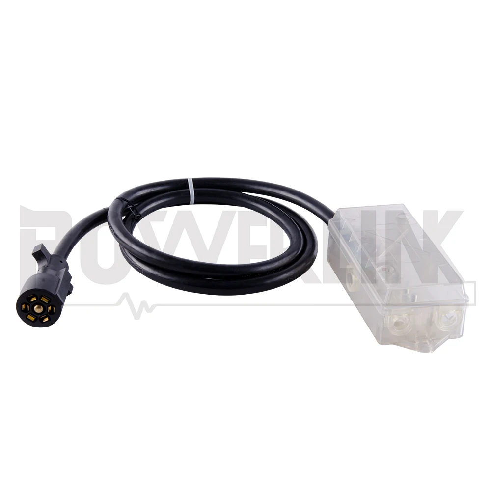 J01238 7 Way RV Trailer Cable with ABS Junction Wire Box