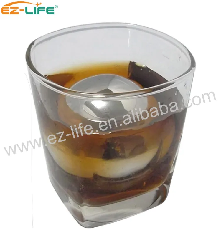 55 mm Big Ball Ice Cube Round Whiskey Stones Ice Cube stainless steel wine Cooler With Plastic Cup