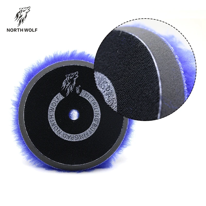 North Wolf Car Detailing High Quality Wool Polishing Pad DA Wool Buffing Car Polishing Pad