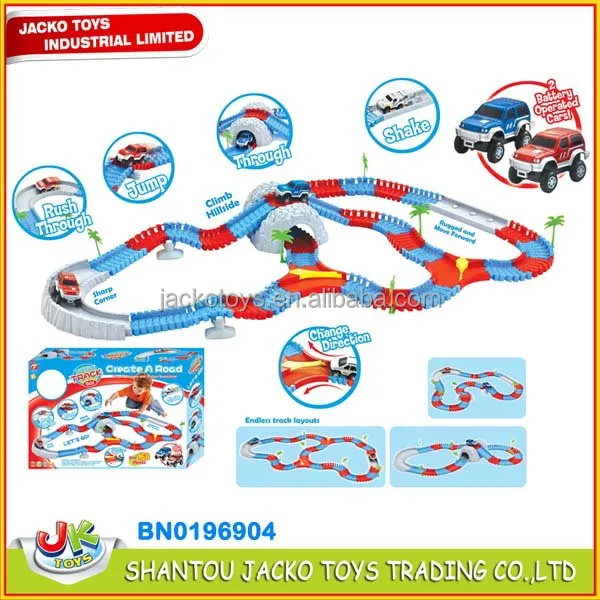 Magical glowing track car slot toy racing car with one car