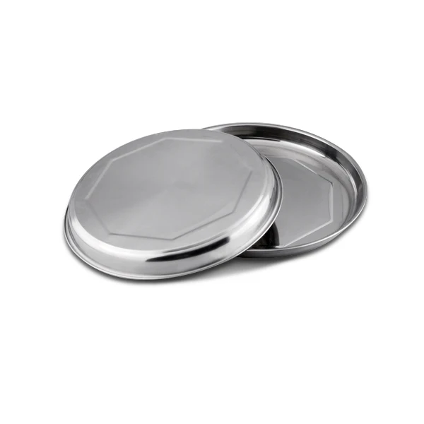
Round trays plate racks unbreakable Stainless Steel Dinner Plate Sets 