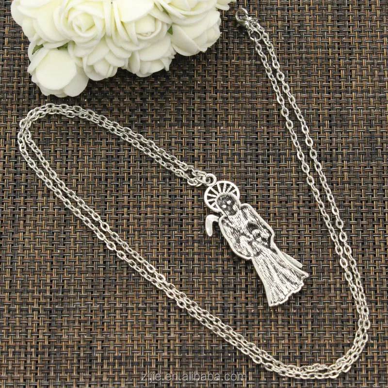 Fashion Long Chain Grim Reaper Death Necklace,Zinc Alloy Metal Tortoise Pendant Choker Charm Necklace,Unisex Gender jewelry