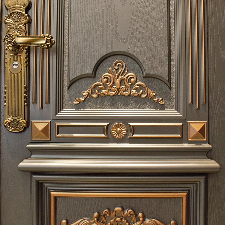 Mom&son Decorative Cast Aluminum Graphic Design ISO Villa Main Door Bulletproof Villa Ic Entrance Accessories Traditional CN;GUA