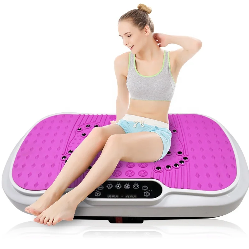 
home exercise Fitness gym equipment Slimmer body shaper exercise vibro fit vibration machine plate with resistance bands 