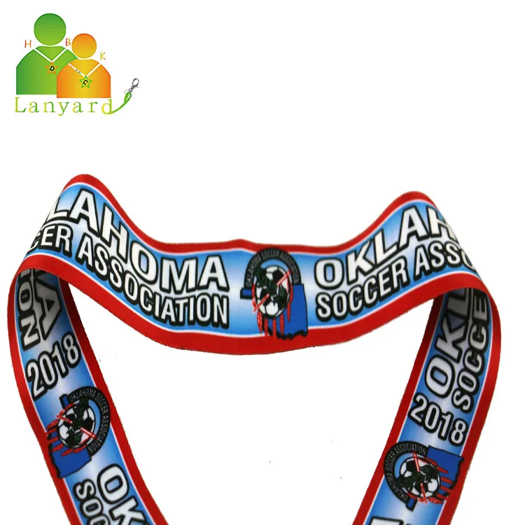 Custom logo Medal Lanyards Strap Heat Printing Neck Ribbons For Sport competition event