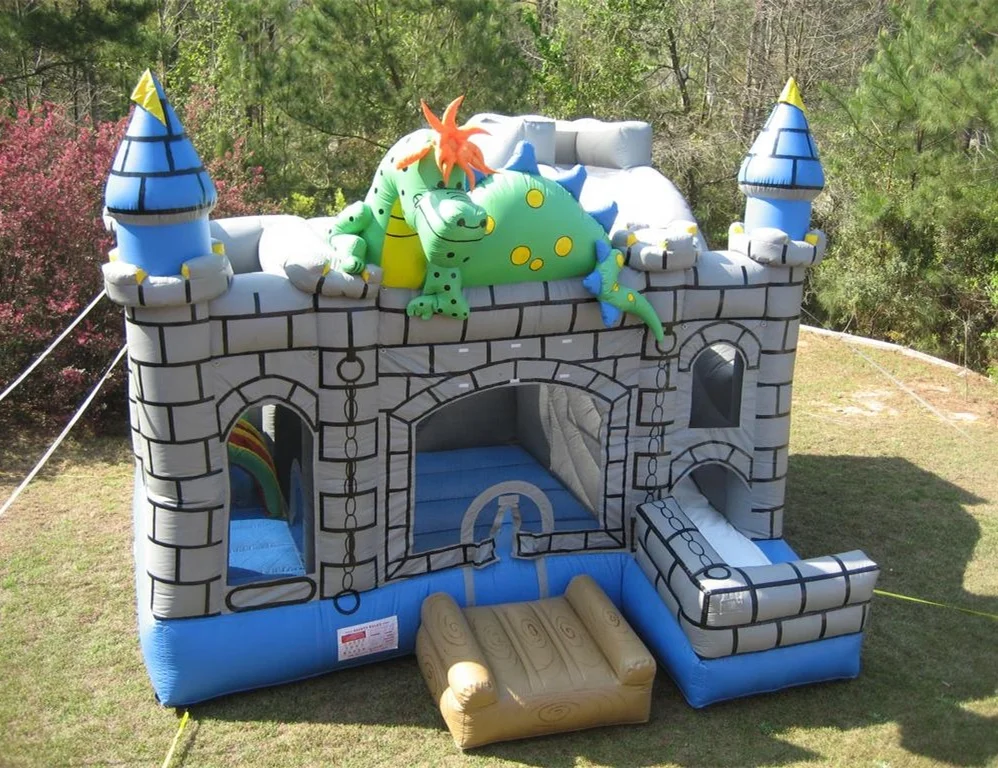 commercial PVC inflatable bouncers for kids, outdoor inflatable dragon bouncy castle for sale