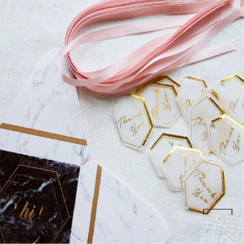 New Triangular Pyramid Marble Chocolate Candy Box Wedding Favors and Gifts Boxes