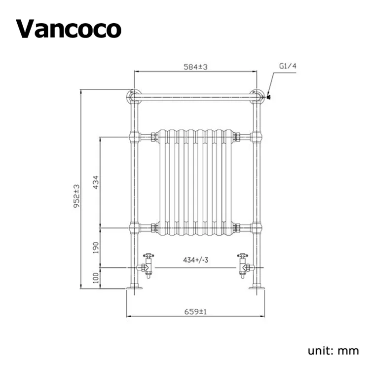 Traditional white towel rail electric heated bathroom towel bar thermostatic towel radiator valve manufacturer VANCOCO