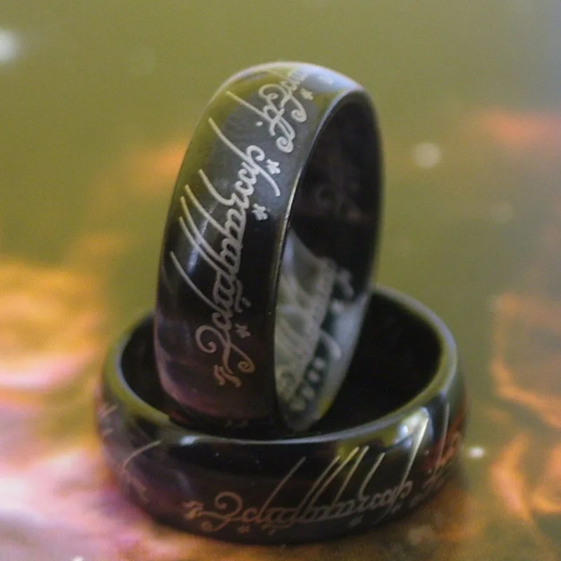 
New Hot The Lord of the Rings Tungsten Ring Gold Color Ring Men and Women Gifts Wedding Jewelry 