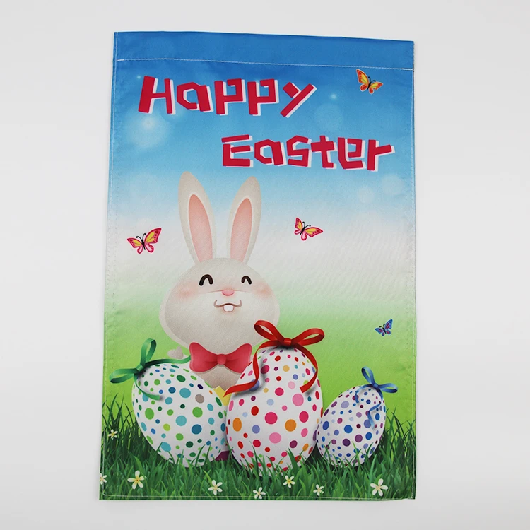 Double Sided Printed Flag Garden Decoration Rabbit And Egg  Holiday Easter Garden Flag