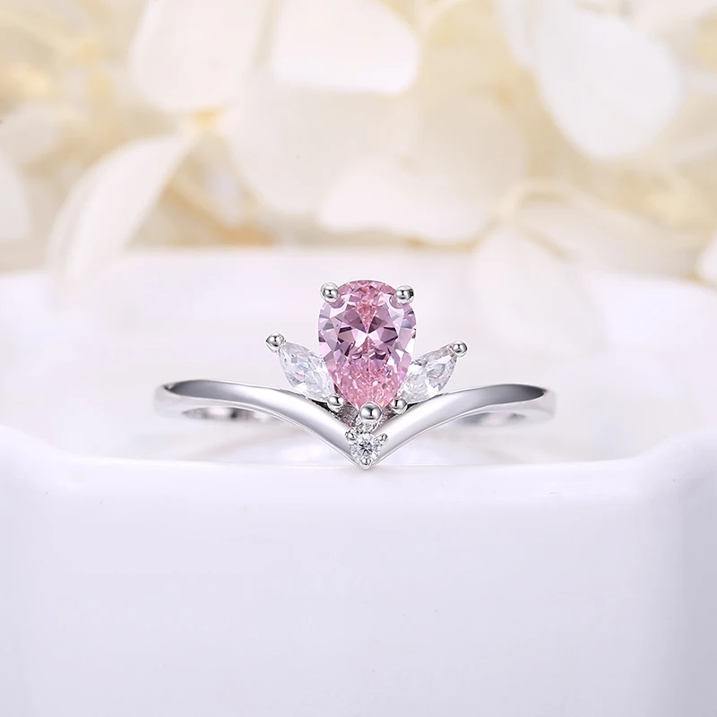
Sevenajewelry SAR7277 Unique Different Style Pear Shape Prong Setting Ring Brass Jewelry Rings For Girls 
