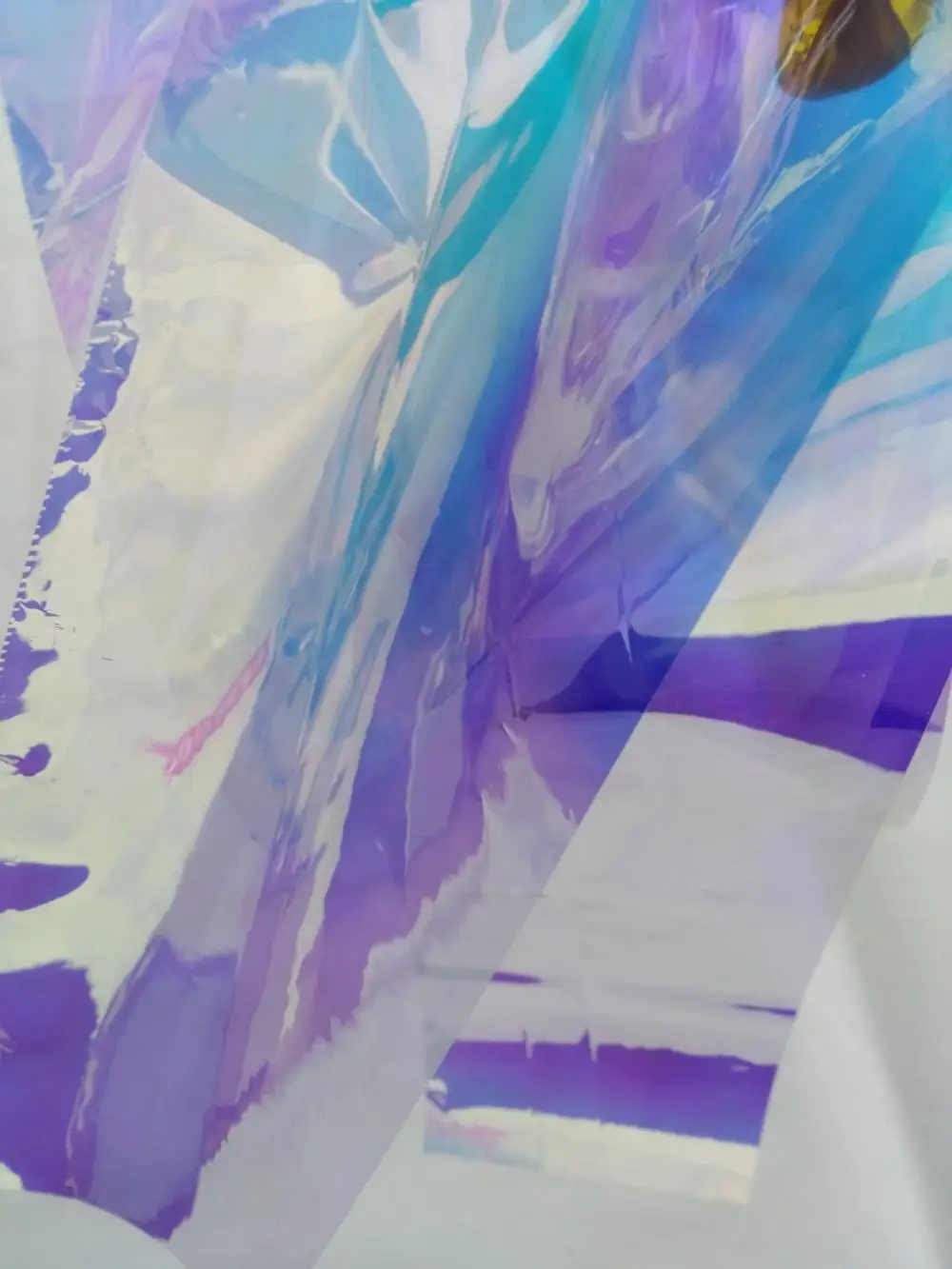 26 микрон синий холод дихроическая Переливающаяся полиэфирная пленка для дизайна