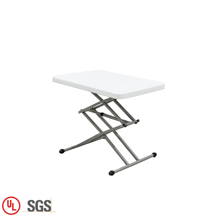 Hot sale office computer desk study folding laptop table white adjustable height plastic