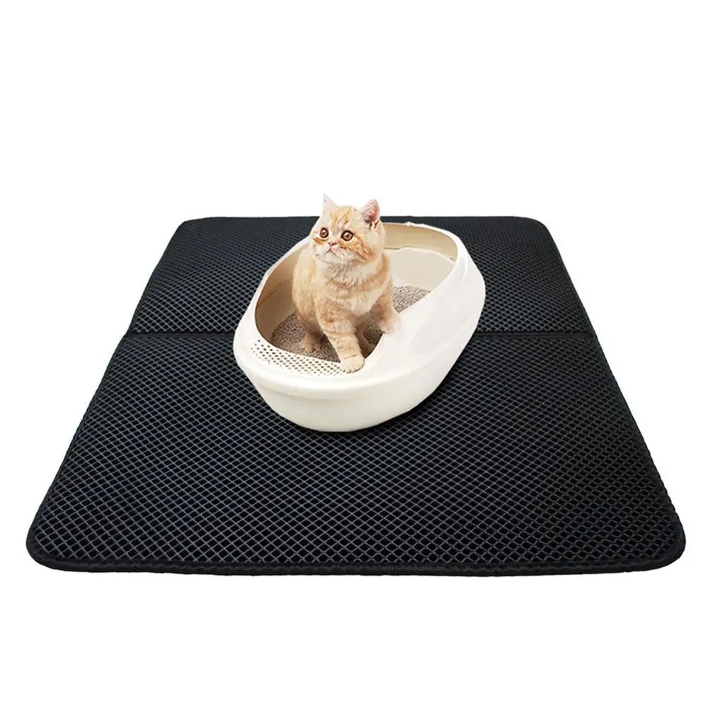 Double-layer Waterproof Cat Litter Rugs High Elastic Eva Folding Pet Cat Rugs Scratch Toilets Catcher With Toilets Shovel