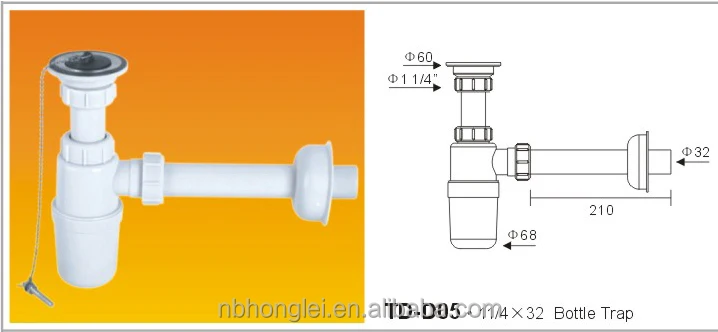 Раковины для ванной комнаты выводной сифон для раковины 1 1/4 *, маленького размера, круглой формы с диаметром 32 мм TD-D05