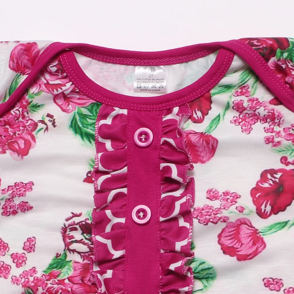 Hot selling onesie baby romper flutter star-spangled banner  ruffle raglan bow red stripes icing romper