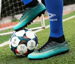 Outdoor Professional High top Men Football Shoes Soccer Boots with Ankle Spike Cleats Mens Football Boots sneakers Men Boot