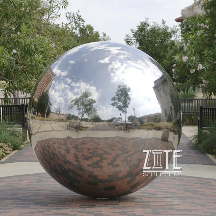 Modern Garden large famous mirror polished stainless steel sphere hollow ball sculpture