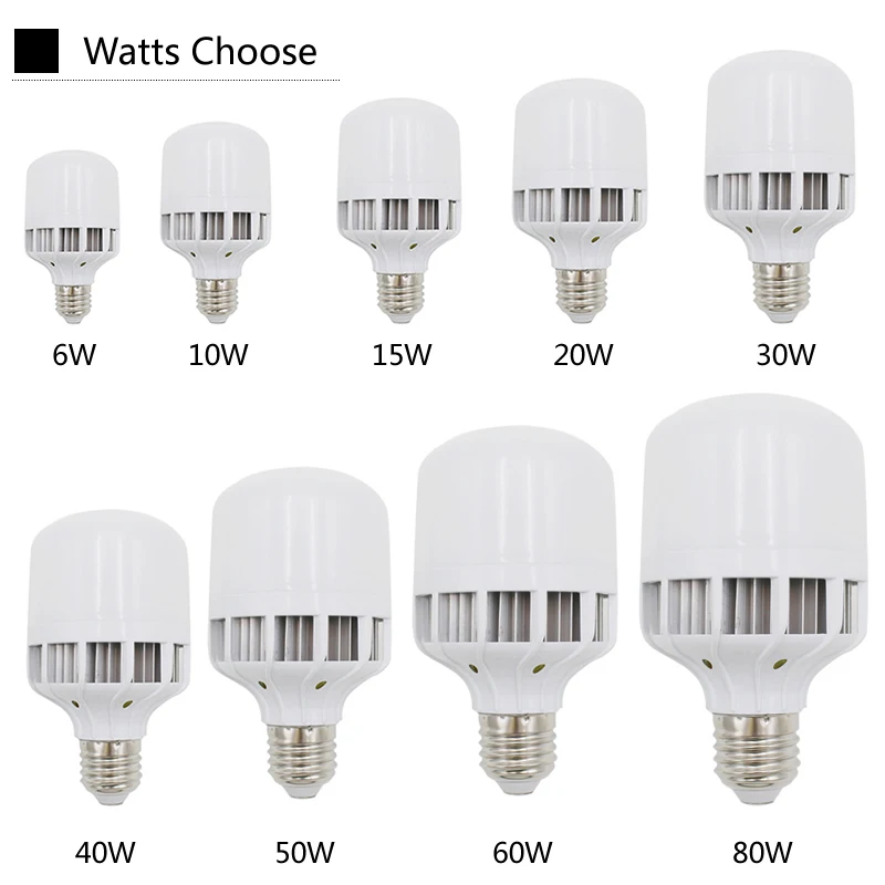  6 Вт 10 15 20 30 40 50 60 80W CFL освещение E27 светодиодные лампы плоский клетка для птиц вело высокий свет залива СИД