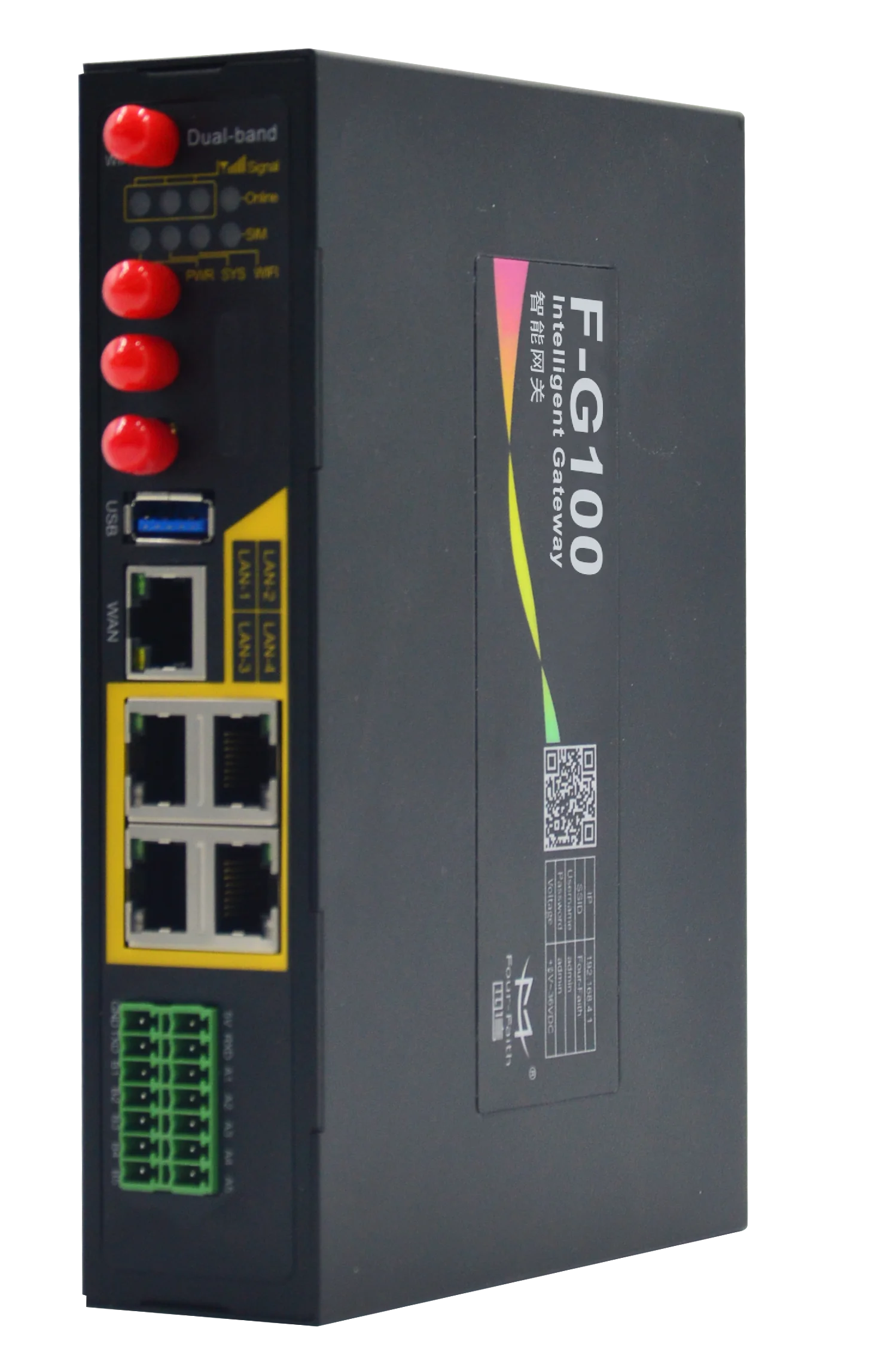 F-G100 Edge gateway with 4G network support MQTT for AWS/Ali/Baidu cloud platform support multiple industrial protocol for PLC
