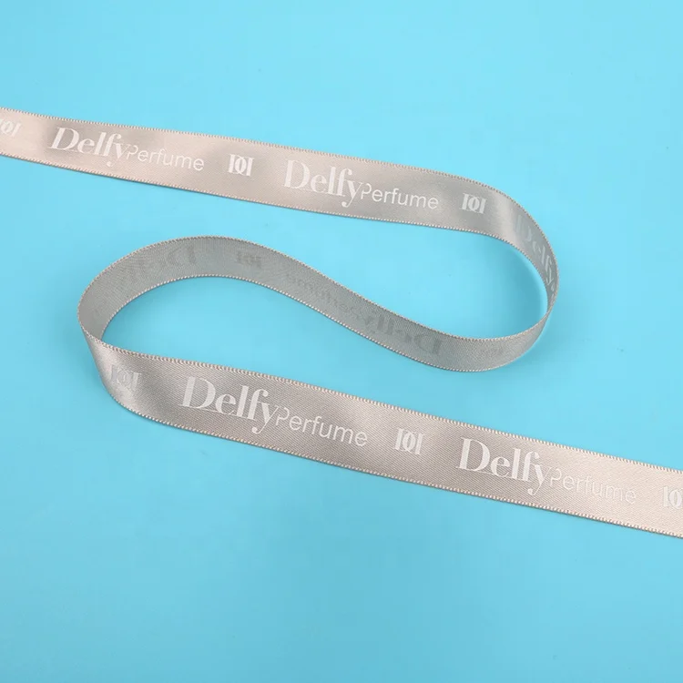 New Design Customized Printed Branding Logo Soft Polyester Silk Satin Ribbon Rolls for Gift Package