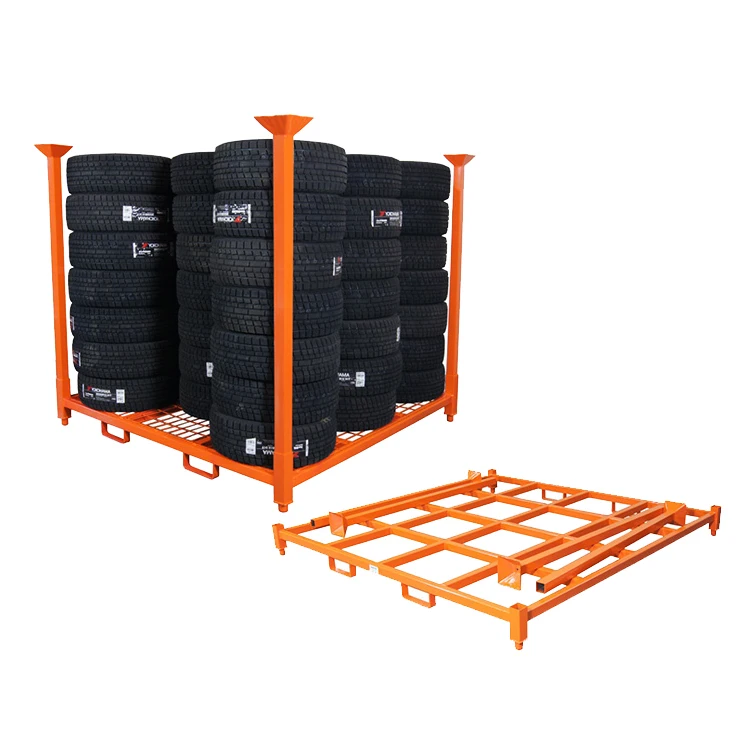 Warehouse Stackable Car Truck Metal Pallet Rack Mobile Tire Rack