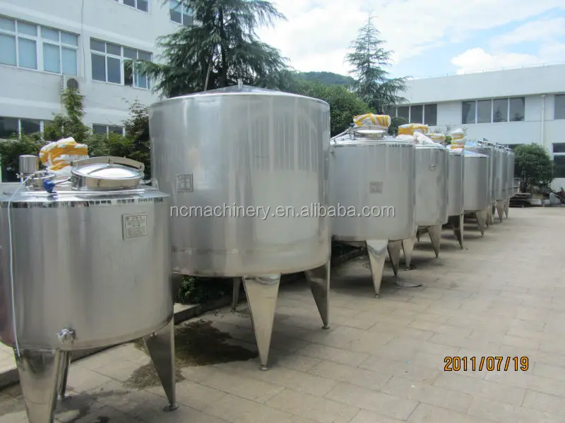 Electric Stainless Steel Milk Buffer Tank With Cooling Jacket and Mixing Padder